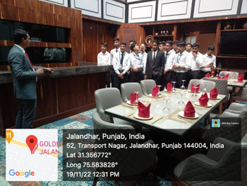11-19 visited Hotel Golden Tulip, Jalandhar for industrial exposure 19-11-22